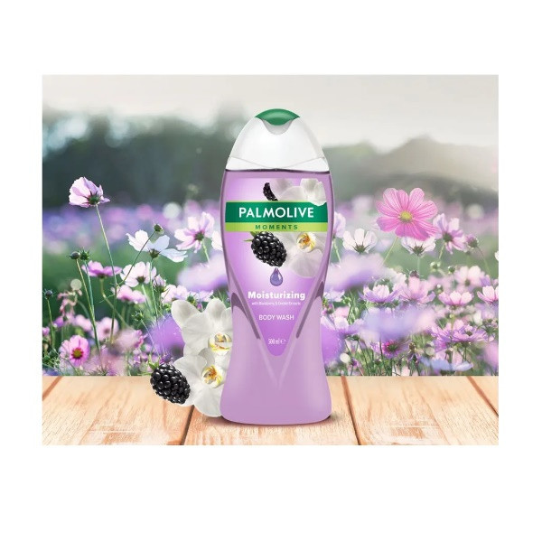 شامپو بدن پالمولیو palmolive مدل ارکیده و شاه توت حجم 500 میلی لیتر