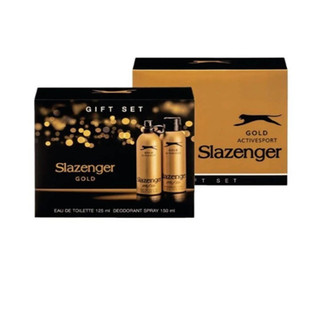 ست هدیه دوتایی مردانه اسلازنگر Slazenger مدل طلایی Gold مجموع 275 میل