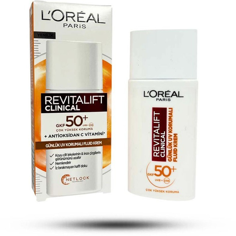 کرم ضد آفتاب SPF 50 لورال حاوی ویتامین C مدل REVITALIFT CLINICAL حجم 50 میل