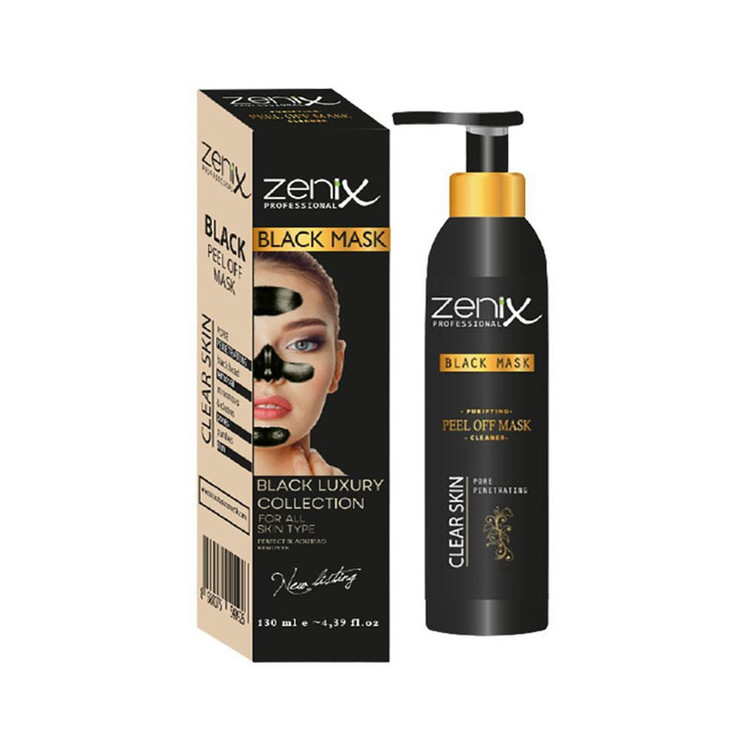 ماسک صورت لایه بردار زنیکس zenix زغالی مدل BLAK MASK حجم 130 میل