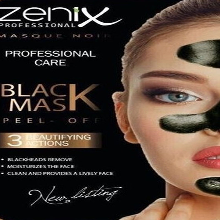 ماسک صورت لایه بردار زنیکس zenix زغالی مدل BLAK MASK حجم 130 میل