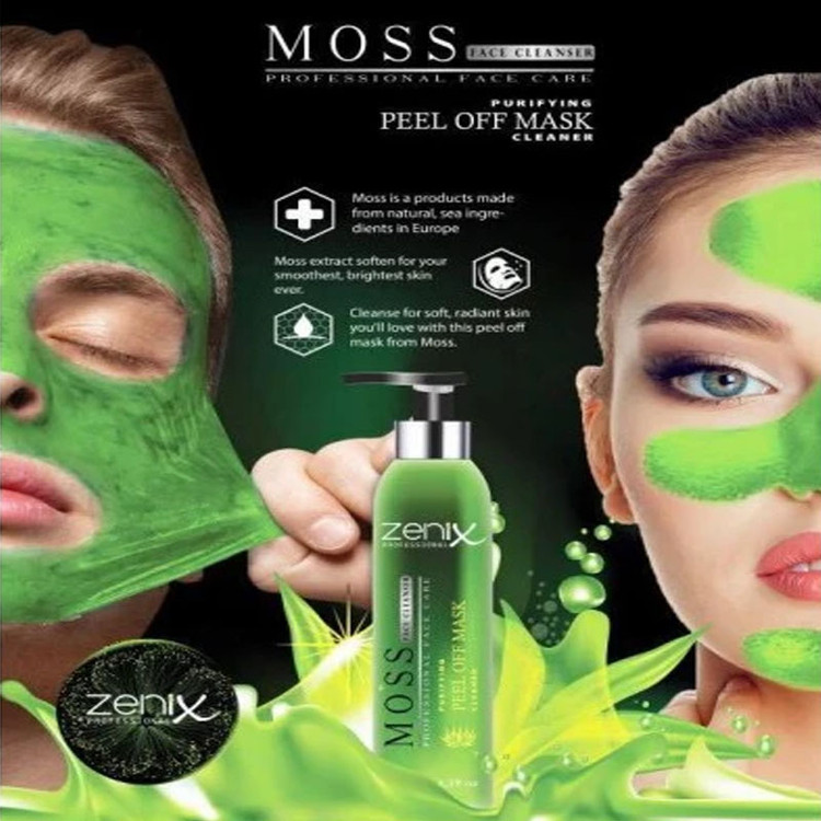 ماسک لایه بردار صورت زنیکس Zenix حاوی آلوئه ورا مدل MOSS MASK حجم 130 میل