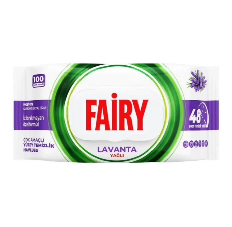 دستمال مرطوب فیری مدل Lavanta بسته 100 عددی