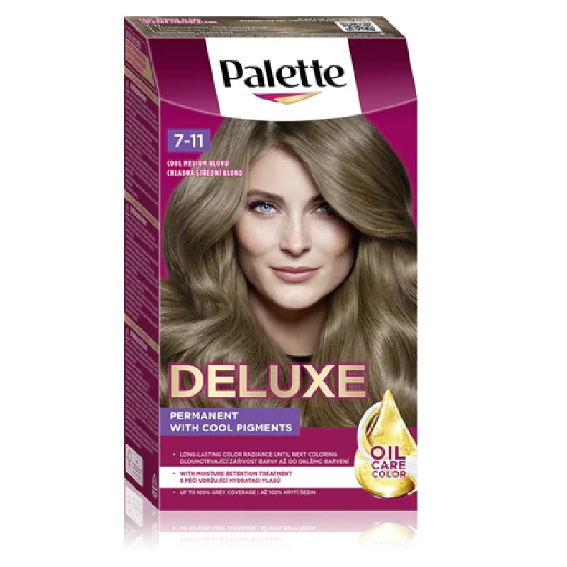 کیت رنگ مو پلت سری DELUXE شماره 11-7 حجم 50 میلی‌لیتر رنگ بلوند متوسط سرد