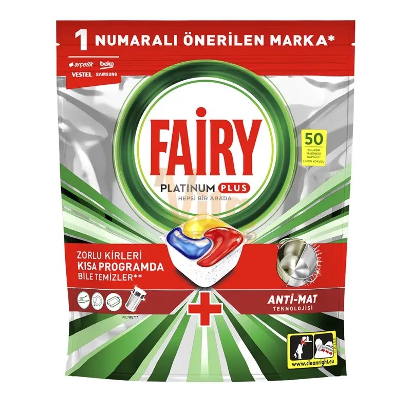 قرص ظرفشویی فیری Platinum Plus بسته ۵۰ عددی (اصل ترکیه)