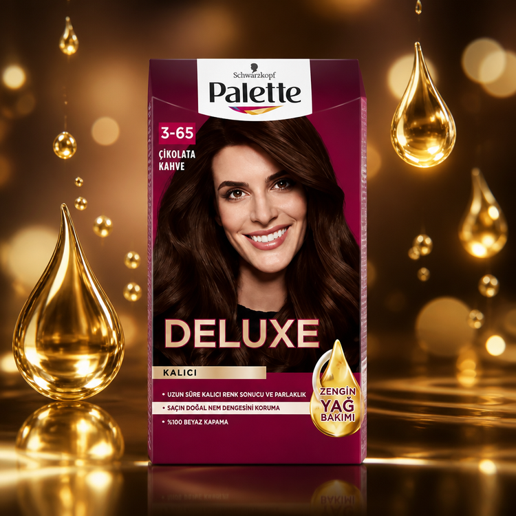 کیت رنگ مو پلت سری DELUXE شماره 65-3 حجم 50 میلیلیتر رنگ قهوهای شکلاتی (Çikolata Kahve)