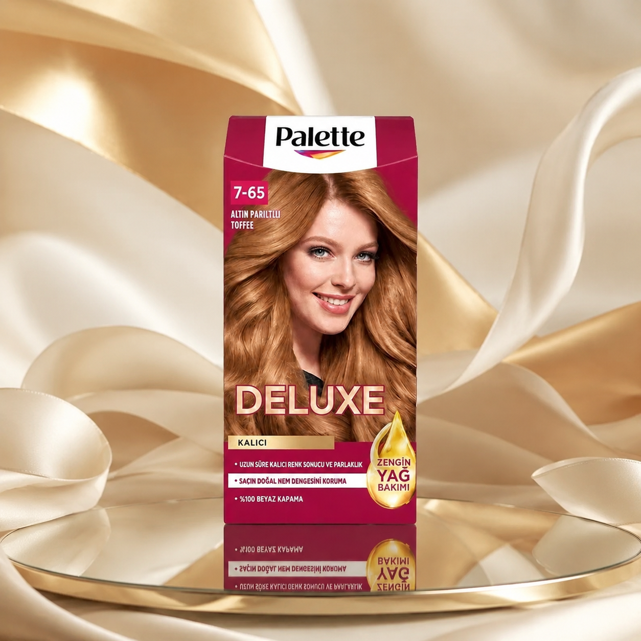 رنگ موی پالت دلوکس Palette Deluxe شماره 65-7 تافی طلایی درخشان Altın Parıltılı Toffee