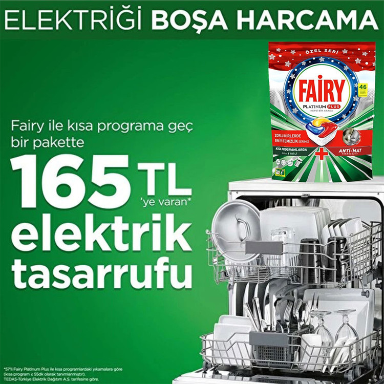 قرص ماشین ظرفشویی فیری مدل Platinum Plus بسته 46 عددی
